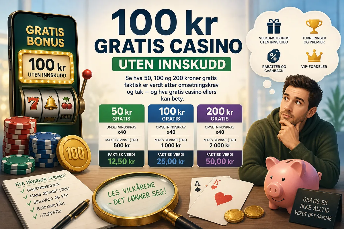 100 kr gratis casino uten innskudd