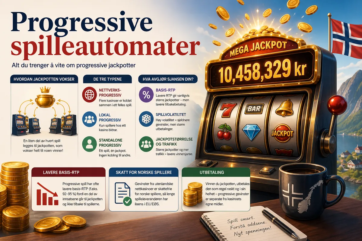 Progressive spilleautomater